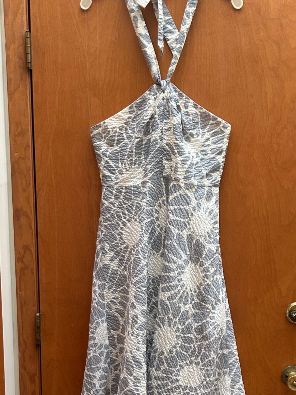 Grey and White J Crew Halter Dress Size 6